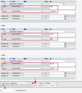 mysqlからサンプルデータを投入